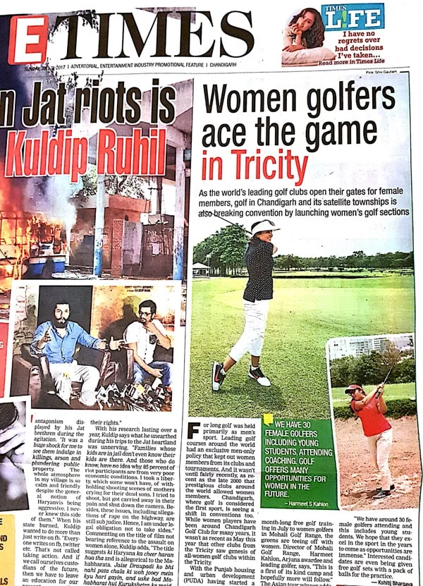 Women golfers swinging and practicing on a Tricity golf course